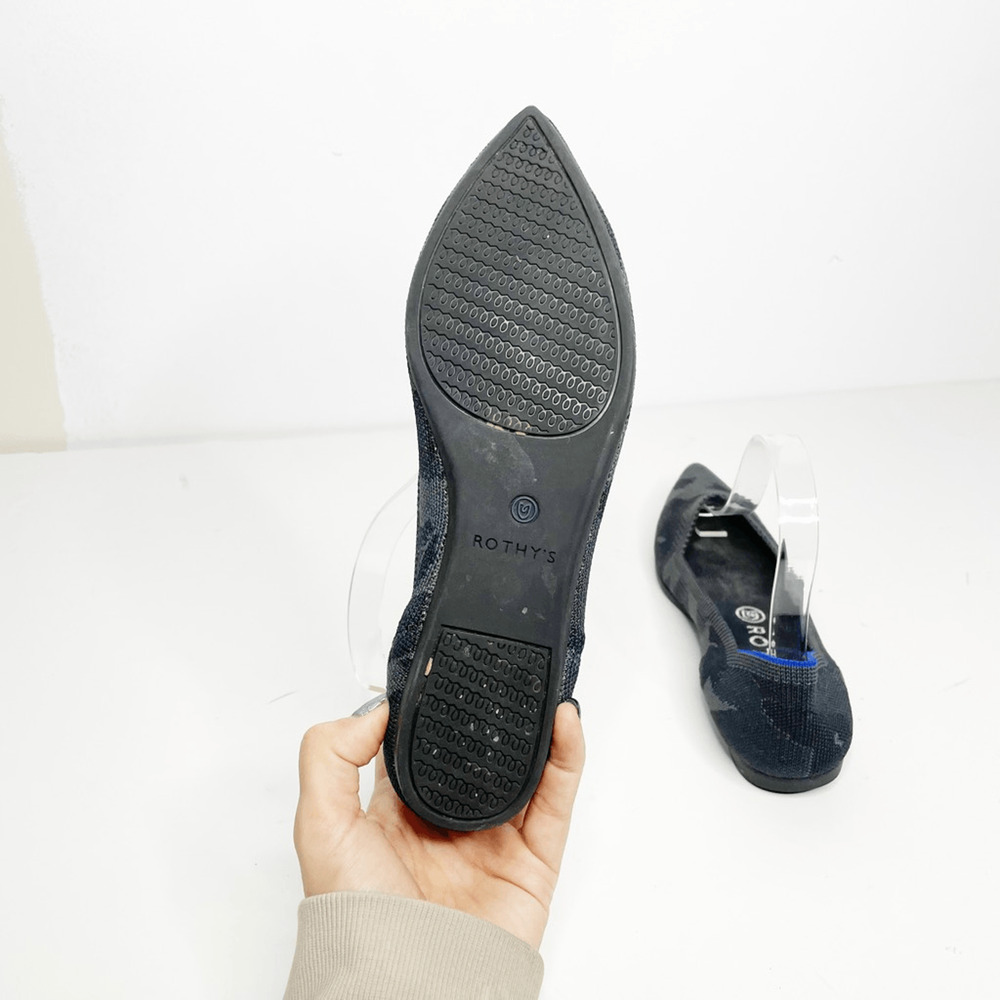 Rothy’s The Point Pointed ballet Flats women's Dark Gray Camo RETIRED size US 7 - Picture 4 of 6